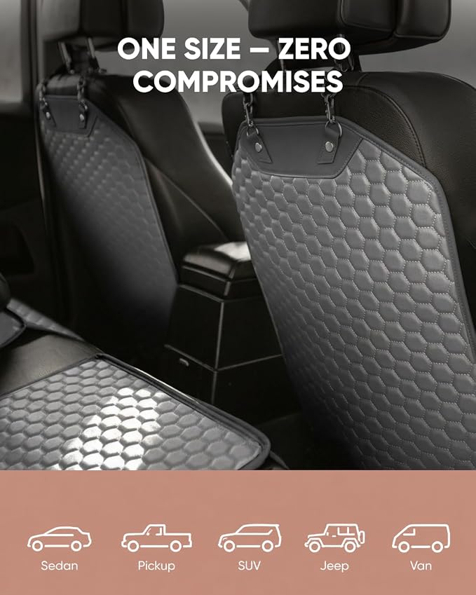 Kick Mat Back Seat Protector - Car Back Seat Cover for Kids Feet - Waterproof & Sturdy Protector for Upholstery from Dirt, Mud, Scratches and Stain (Gray) - Image 6
