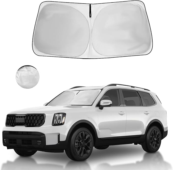 Windshield Sun Shade Car Accessories for Kia Telluride 2020-2025 | HOHUIGO Front Window Sunshade Custom Fit Kia Telluride Car Sun Visor windshield Sunshade UV Protector for Heat Shield Cover by HOHUIGO