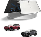 KUST Windshield Sun Shade Umbrella for 【2022-2026 Jeep Grand Cherokee】 | Beige and Black | Foldable Sunshade with Bendable Handle | Blocks Heat & UV Scratch Resistant Keep Car Cool Sunshield by KUST