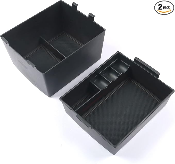 CDEFG for 2022-2026 Ford Maverick Center Console Organizer Tray Accessory | for 2022-2026 Maverick Armrest Trays Storage Box Coin Holder Maverick Truck Accessories, 2-Pack (Black Trim) by CDEFG