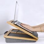 Adjustable Lap Desk for Laptop with Cushion Tablet Phone Holder | Bamboo Laptop Stand with Anti-Slip Strip, Handle Fits up to 15.6 inch or 14 inch with Mouse Space - Image 7