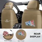 Fit for Toyota RAV4 Hybrid Seat Covers 2016-2026,Premium Leather, 360° Full Protection, Thick Padding & Memory Foam, Waterproof & Stain-Resistant Car Seat Cover Full Set (5 Seat,Brown&Beige) - Image 3