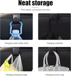 Moly Magnolia Bling Car Seat Headrest Hooks, 4PCS Handcrafted Rhinestones Seat Hanger Organizer for Handbag Purse Scarf, Universal for Cars, Auto Interior Accessories for Women Men (Red) - Image 3