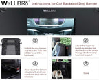 Dog Car Backseat Barrier, Padded and Durable Nylon Net Pet Barrier, Vehicle Travel Dog Fence with 2 Mesh Windows, for Safe Driving, Easy to Install and Adjust for All Cars - Image 7