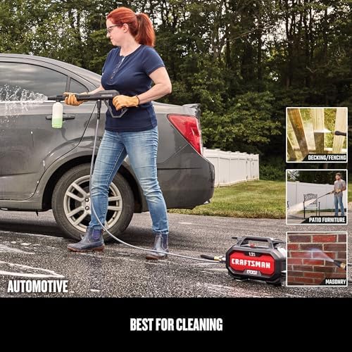 CRAFTSMAN Electric Pressure Washer, Cold Water, Lightweight Corded Power Washer for Cars, Driveways, Patio and Garage, Powerful 1700-PSI, 1.2-GPM, Compact, Easy to Use (CMEPW1700) - Image 6