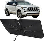 Proadsy Windshield Sun Shade Umbrella for Toyota Sequoia 2023-2026/ Toyota Tundra 2022-2025 2026, Foldable, Soft TPU Handle Spring Structure Crystal Cooling Material Protect Car from Rays & Heat by Proadsy