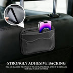 Car Side Pocket Organizer, Car Seat Side Storage Pocket, Pen Phone Holder Tray Pouch Vehicle Seat Gap Filler, PU Leather Car Seat Side Pocket Organizer for Auto Door Window Console (Black) - Image 3