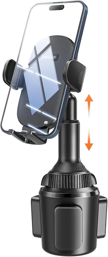 APPS2Car Universal Car Cup Phone Holder | Quick Extension Long Arm | 360° Swivel | Adjustable for iPhone, Samsung, Google, and All Smartphones | Stable & No Shake Design - Image 8