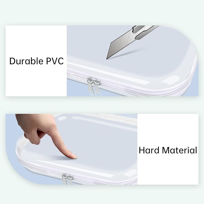 Clear Hard Shell Zipper Case,3PCS Transparent Clear Zipper Pouches,Hard Side Plastic Case Set,Portable Travel Storage Organizer Bins - Image 5