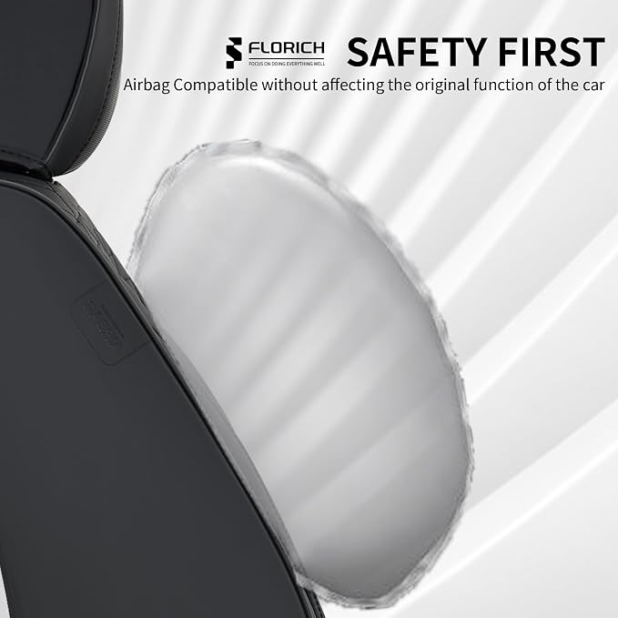 Seat Covers, Car Seat Covers Full Set, Luxury Nappa Leather Seat Covers, Breathable and Waterproof Car Seat Protector 5 Seat, Automotive Seat Covers Universal Fit for Most Cars-Coal Black - Image 6