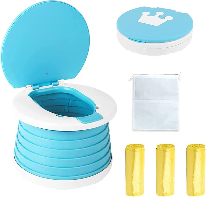 SunnySmile,Travel Potty,Car Potty for Toddler,Portable Toilet for Kids | Portable Toilet for Kids with 45 Liners,for Toddler Travel, Camping, Foldable, Indoor/Outdoor Use by SunnySmile