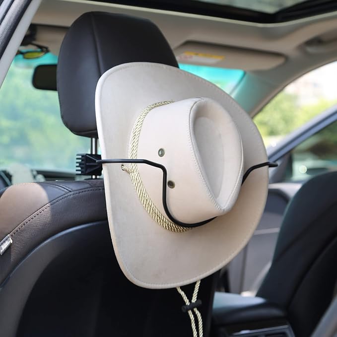GEEDAR Cowboy Hat Holder Rack for Truck SUV Car (Keep Hat Shape) Car Clothes Hanger Bar Coat Hanger Hard Hat Holder for Truck Seat Car Accessories by Well-Arranged