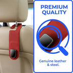 Car Seat Headrest Hook, 2PCS Vehicle Seat Back Hangers Organizer for Handbag Purse Coat, Automotive Interior Headrest Storage Hooks, Universal for SUV Automobile Truck (Red) - Image 5