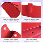 Sunglasses Holder for Car Sun Visor, Sunglass Organizer for Car, Magnetic Leather Eyeglasses Protective Storage Case, Waterproof Glasses Organizer Visor Accessories for Vehicles (Red) - Image 5
