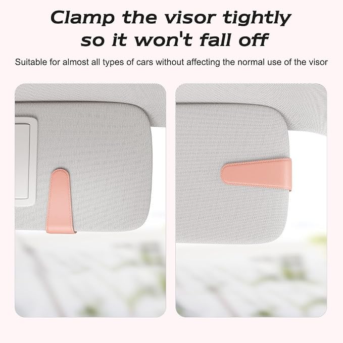 Sotfamily Magnetic Sunglass Holder for Car Visor, 2 Packs, Faux Leather | Strong Magnetism, for Most Car Visors, No Marks on Visor, Gift-Ready Packaging, Sunglass Organizer, Car Accessories for Men - Image 9