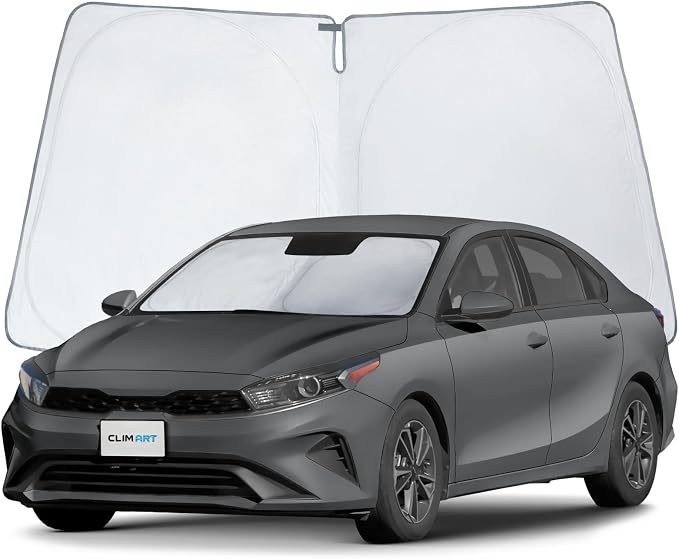 CLIM ART Windshield Sun Shade for Kia Forte 2019-2024, Custom-Fit Foldable Car Sunshade, Vehicle Sun Protector, Front Auto Windshield Cover, Car Accessories - WS3041 by CLIMART