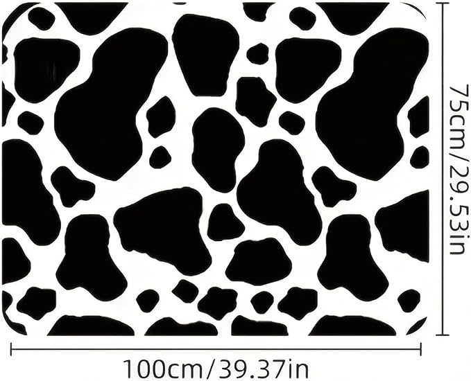 Universal Car Trunk Mat 29" x 39", Black White Cow Print All Weather Trunk Protection Cargo Liner, Durable Cargo Mat Rear Trunk Liner, Stylish Vehicle Interior Accessories Suitable for Most Car Models - Image 2