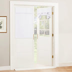 RYB HOME White Curtain for Door Window Short Room Darkening Curtain | Self Adhesive No Drill, Rv Curtains for Camper Windows, Window Shades for Back Door,W26 x L40, Pure White, 1 Panel by RYBHOME