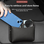 Car Seat Side Pocket Organizer - PU Leather Auto Door Console Mini Storage Bag for Keys, Phone, Sunglasses, Registration, and Documents (Dark Brown) - Image 4