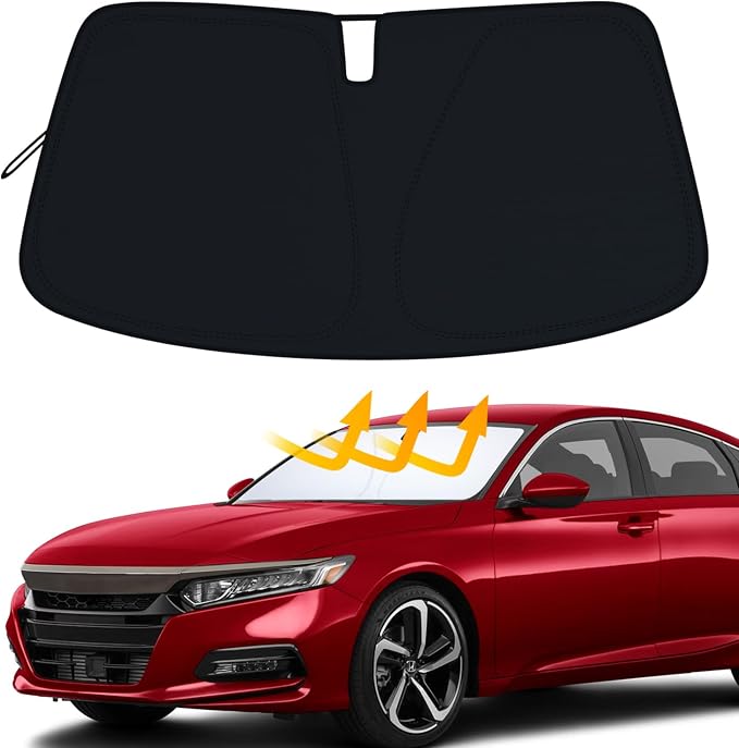 Premium Car Windshield Sun Shade for 2018-2022 Honda Accord Front Window Sun Visor Reflector 310T Thickened Blocks UV Rays Foldable Sunshade Car Interior Protection Accessories by PIMCAR