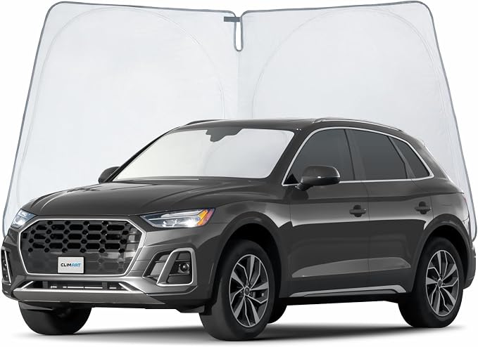 CLIM ART Windshield Sun Shade for Audi Q5 2018-2025, Custom-Fit Foldable Car Sunshade, Vehicle Sun Protector, Front Auto Windshield Cover, Car Accessories - WS5001 by CLIMART