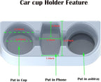 Heart Horse Cup Holder Portable Multifunction Vehicle Seat Cup Cell Phone Drinks Holder Box Car Interior Organizer (Grey) - Image 2