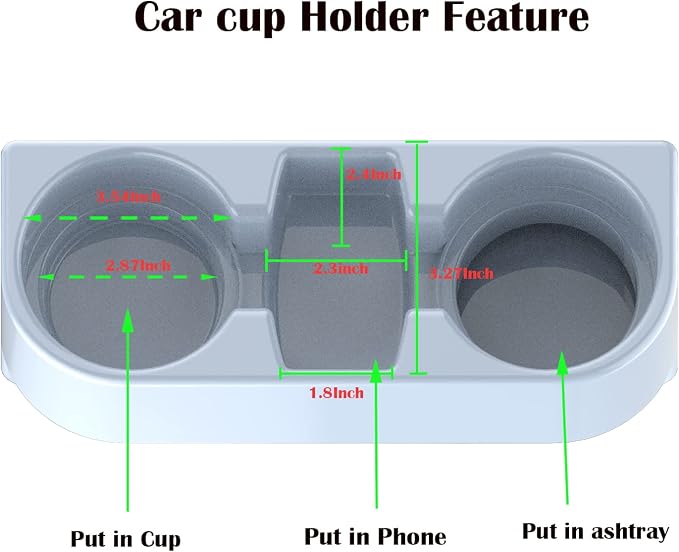 Heart Horse Cup Holder Portable Multifunction Vehicle Seat Cup Cell Phone Drinks Holder Box Car Interior Organizer (Grey) - Image 2