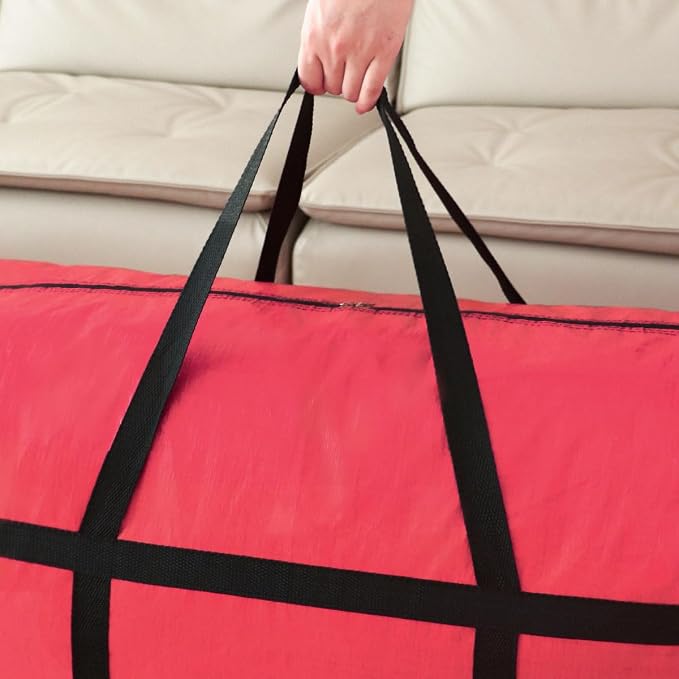 Extra-large Tarp Storage Bag (Red, 45Gal/170L) | Double Zipper, Moisture Resistant and Dustproof, Lightweight Foldable for Moving, Travel, Camping, and Seasonal Organization - Image 3