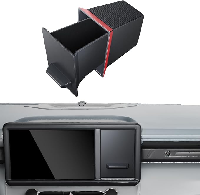 CDEFG UPGRADED for Ford Maverick 2022-2024 Center Console Screen Storage Drawer w/Magnet Design Slides Smoothly - Maverick 8" Screen Cubby Storage Box - for 2022-2024 Maverick Accessories by CDEFG