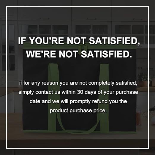 Bodaon 2-Pack Insulated Reusable Grocery Shopping Bags, X-Large Black-Green | Cooler Bag Top Cold/Warmer, Heavy Duty Insulated Pizza/Food Delivery Bag, For Commercial Catering Rideshare Driver, Picnic - Image 6