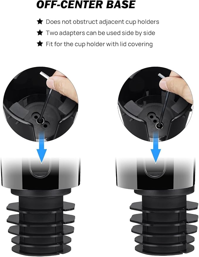 JOYTUTUS Cup Holder Expander, Expandable Insert Extender, Adapt Most Regular Cup Holder for Car 18-40oz (3.4-3.8 Inch), Hydro-Flask, Yeti, Nalgene (16 40 Oz) Large Water Bottles - Image 4