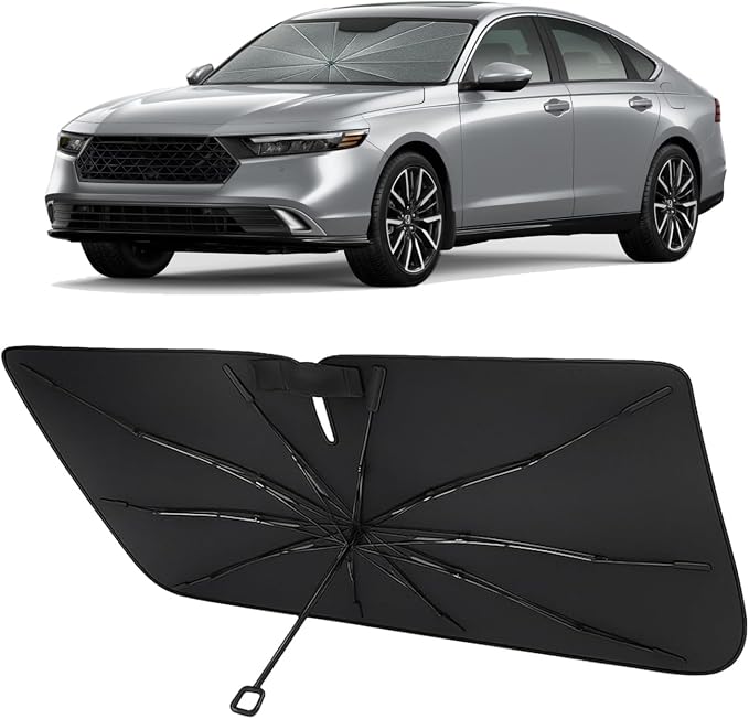 Proadsy Custom Fit Windshield Sun Shade Umbrella for 2023-2026 Honda Accord | Advanced Ice Crystal Material, -54°F Cooler, Zero-Gap Sunblock, Instant Setup & Foldable Design for Summer Parking, Daily Use by Proadsy