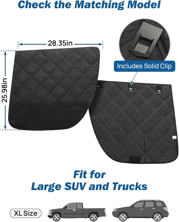 JOYTUTUS Dog Car Door Protector Compatible with Large SUV/Trucks, Waterproof & Anti-Scratch Door Protector from Dog Scratching with Storage Pockets (2 Packs Universal Fit) - Image 2