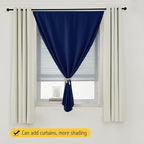 Thermal Blackout Curtains with Self-Adhesive Tape, No Rod No Drill Easy Install Window Cover for Bedroom Kitchen Dorm, 71" W x 59" L, Navy Blue, 2 Panels - Image 8