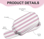 2 Pack Magnetic Leather Sunglass Holder, Universal Magnetic Car Eyeglass Hanger Clip for Different Size Eyeglasses, Car Visor Accessories (Pink Stripes) - Image 2