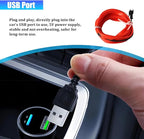 Car LED Strip Lights, 9.84FT 5V Waterproof Flexible Vehicle Ambient Lighting Kits with USB Port, Automotive Lamp Strips Decorations, Universal for SUV Automobile Truck (Red) - Image 4