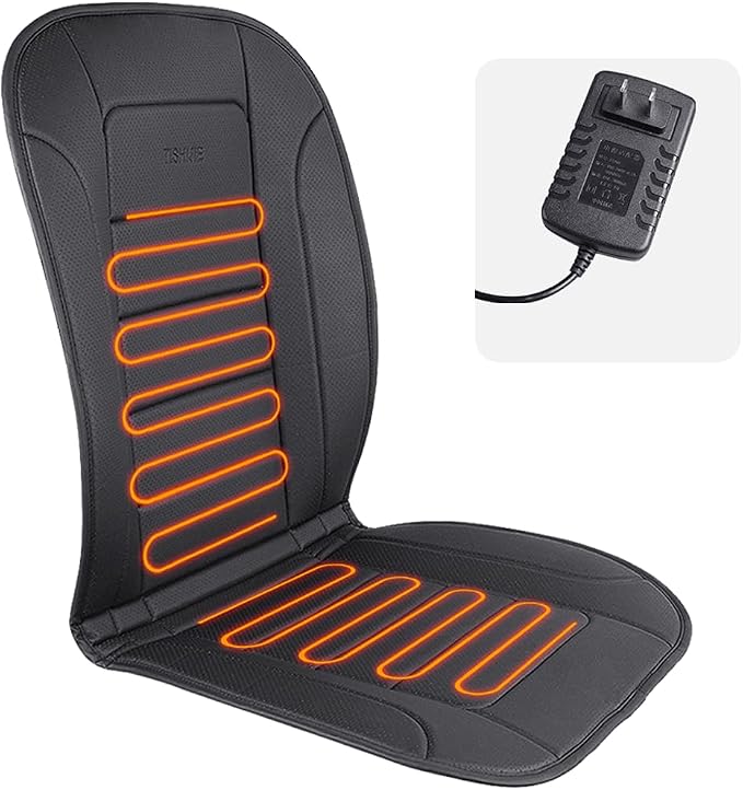 Heated Seat Cushion for Office Chair with Temperature Control and Timer, Back and Seat Heating - for Office/Home Use by TISHIJIE