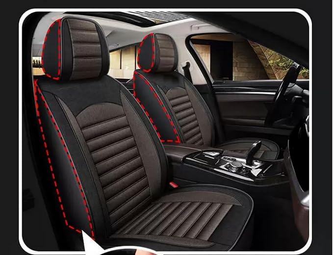 for car seat Covers Non-Slip （E.g, for Tesl,for Mercedes-Benz,for BMW,for Audi, for Ford, for Honda, for Nissan,for Toyota,for Chevrolet,for Jeep.. (Black Coffer(line)) - Image 4