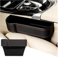 Car Seat Gap Filler Organizer with Cup Holder Expander, Leather Console Seam Filler Storage Box, Auto Front Seat Gap Organizer for Phones Keys Glasses, Universal Fit (Black/Red Driver) by Unknown