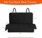 Car Back Seat Cover, Waterproof Non-Slip Pet Rear Seat Protector with Side Flaps, Scratchproof Oxford Cloth Pet Bench Backseat Cover for Most Vehicles, Car Accessories (Black) - Image 2