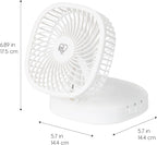 IRIS USA 5" Battery Operated Travel Fan, D-Battery Powered, Camping, White | Compact Foldable Personal Fan, Portable Travel Mini Desk Fan, Office Bedside Picnic Camping Outdoor - Image 2