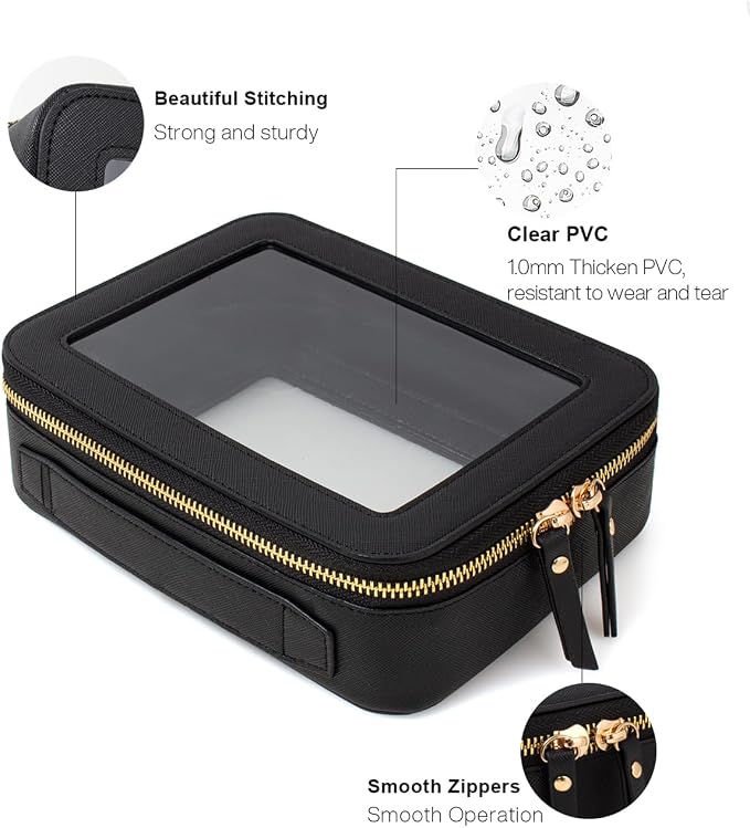 Clear Mahjong Tile Bag, Makeup Bag Set Travel Makeup Case Clear Cosmetic Travel Bag Small Makeup Organizer Mini Make Up Pouch for Purse Waterproof Toiletry Bag Portable Car Essentials Car Organizer - Image 4