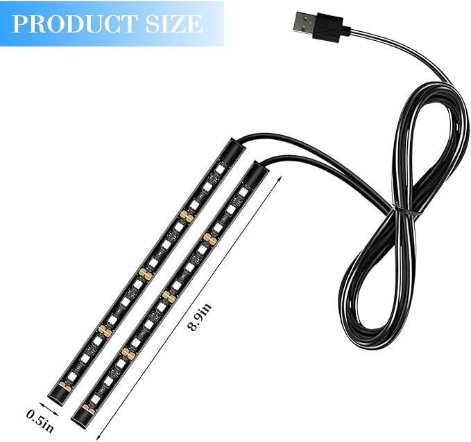 Car LED Strip Light, 12V 24 LED Vehicle Under Dash Neon Ambient Night Decor Lamp with USB Port, Automotive Interior Lighting Accessories, Universal for SUV Truck Sedan (Green) - Image 2