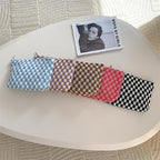 PAZIMIIK Checkered Makeup Bag for Purse, Small Flat Cosmetic Pouch,Black | Cute Zipper Makeup Organizer for Women, Travel Essentials, Toiletries, Makeup Brushes, Beauty Accessories&Bridesmaid Gifts - Image 8