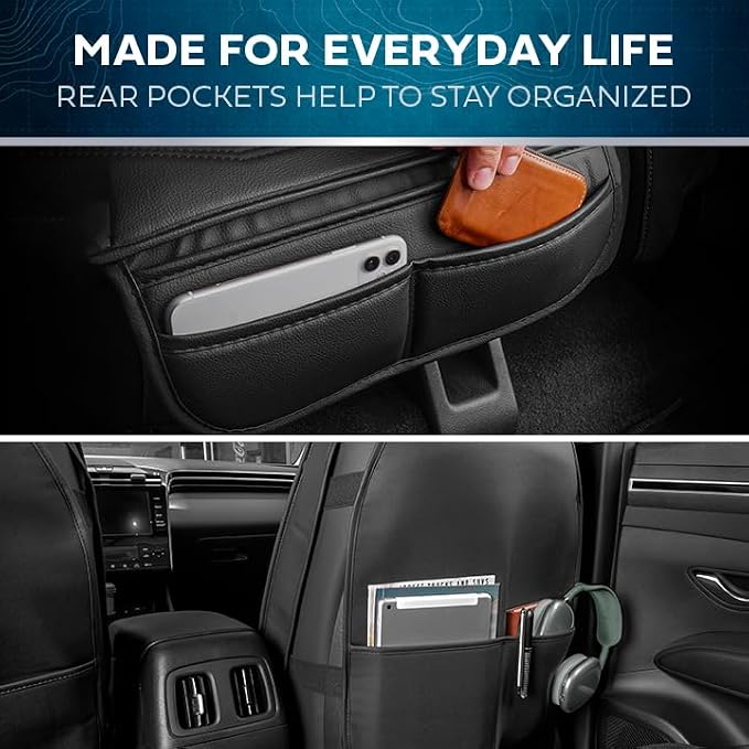 MotorBox Cabin King Western Estate Leather Seat Covers for Trucks & Cars | Brown and Black Car Seat Covers, Waterproof Leather Seat Covers, Car Accessories, Seat Protector, Universal Fit - Image 6