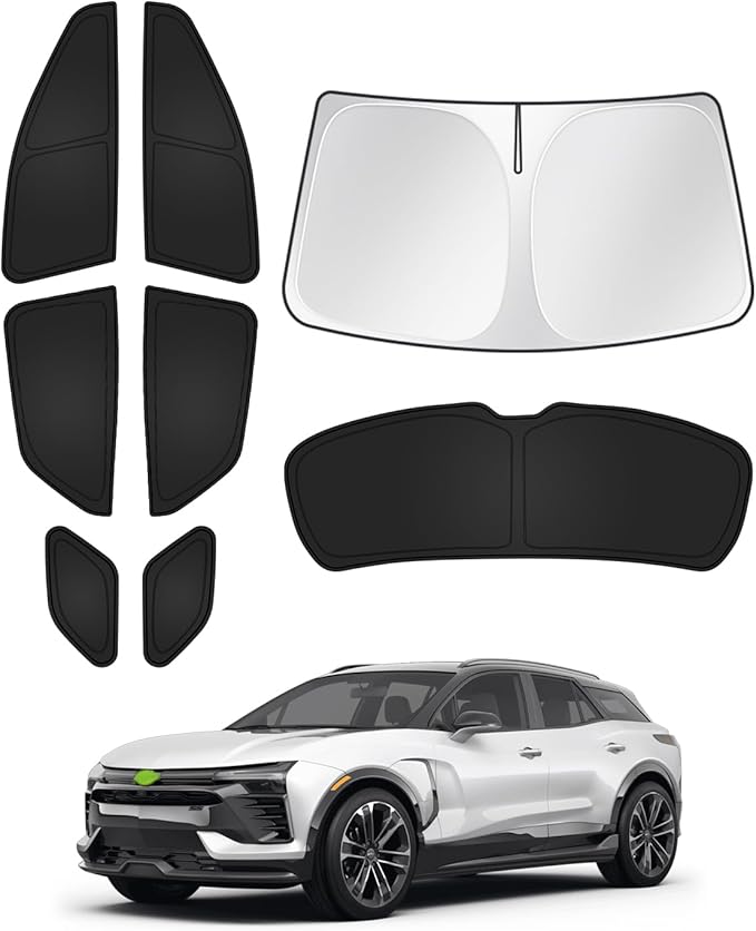 Canvcle Window Shades for 2024-2026 Chevrolet/Chevy Blazer EV (NOT for Blazer) Accessories Windshield Sun Shade Side Rear Window Covers Sunshade Sun Shield Privacy for Camping Keep Car Cool Black 8PCS by Canvcle