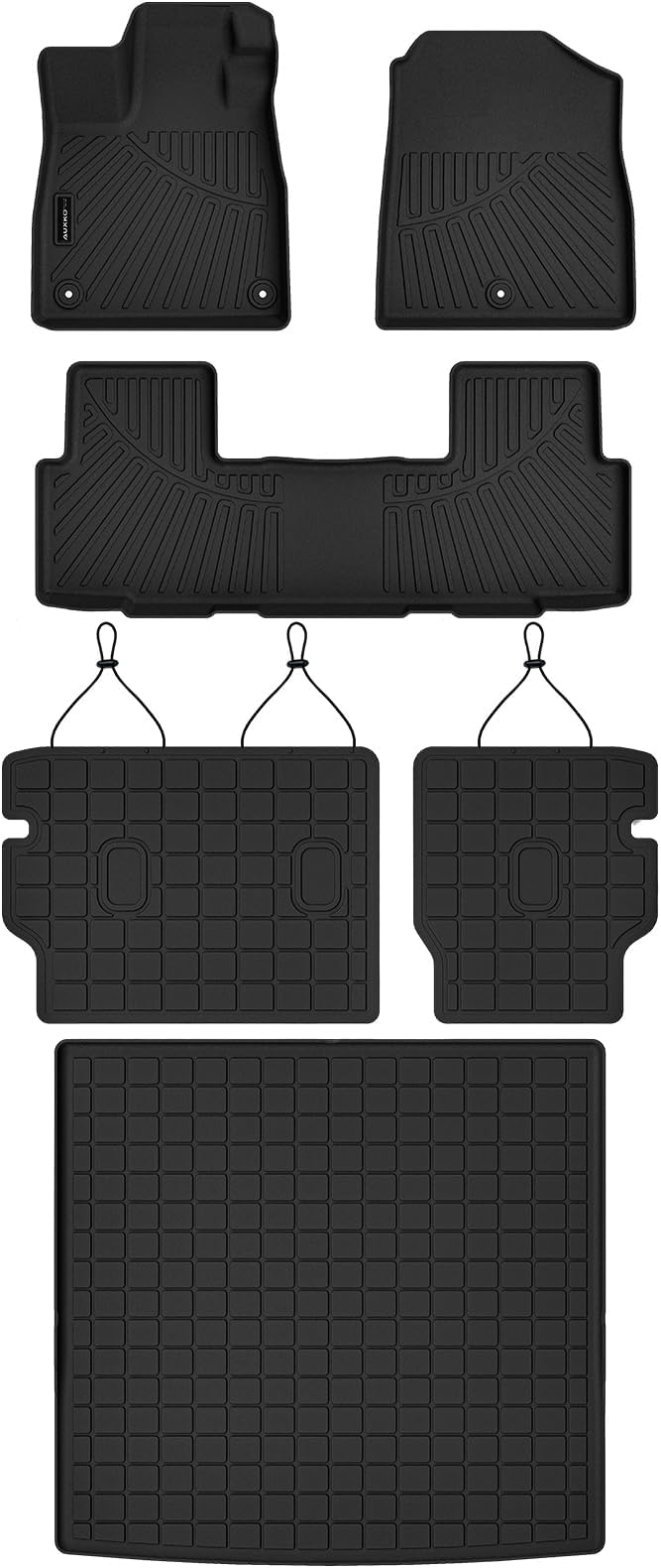 AUXKO All Weather Floor Mats Cargo Mat Backrest Mat for Honda Passport 2026 | High Wall,All-Weather,All Season,Odorless,Anti Slip,Rain&Salt Resistant,TPE Material,Black,Accessories,Pet Friendly - Image 2