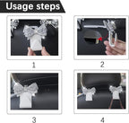 Zpana Bling Car Headreat Hook, 2PCS Crystal Rhinestone Cute Bow Vehicle Seat Back Hanger Storage for Purses Bags Grocery, Diamond Auto Rear Seat Organizer, Universal for SUV Truck Sedan (Pink) | PVC construction, rhinestone bow design, compact rear sea... - Image 5