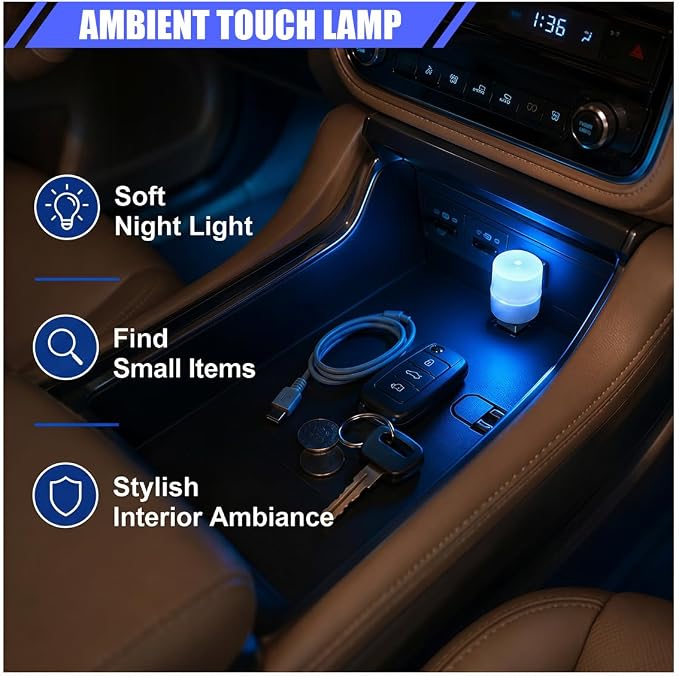 2PCS USB LED Car Interior Atmosphere Lamp, Plug and Play, Blue | Mini Portable LED Ambient Night Light, Universal Vehicle Decorative Lighting Accessories for Car Interior & Home Decors - Image 6