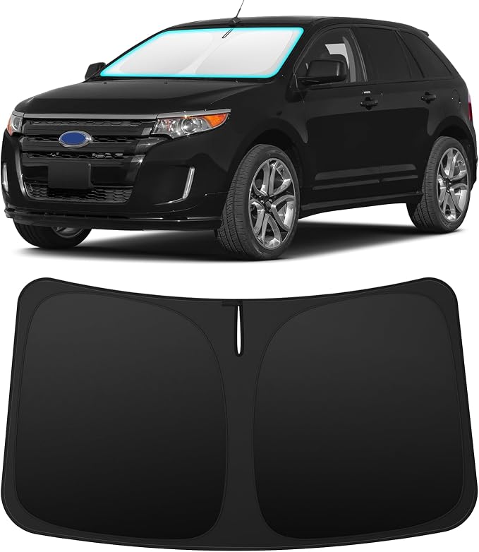 INSAUTO Custom Fit Windshield Sun Shade for Ford Edge 2007-2014 | Foldable Front Window Sunshade Car Accessories, UV & Heat Reflector, Keeps Interior Cool, Includes Storage Bag by INSAUTO